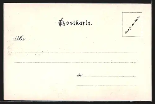 Lithographie Ischl, Ortsansicht mit Hotel Gold Stern