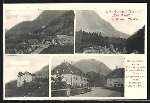 AK Klaus an der Pyhrnbahn, Gasthof Zur Maut J. K. Gruber