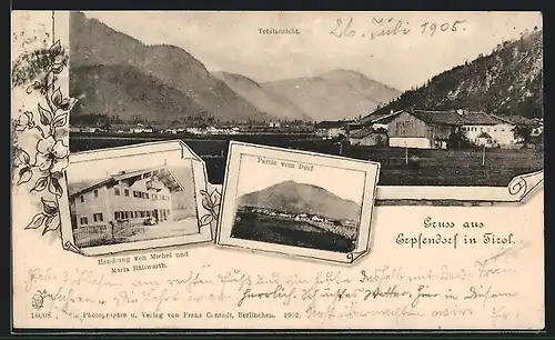 AK Kirchdorf in Tirol, Erpfendorf, Handlung von Michel und Maria Hähwarth, Dorfpartie, Totalansicht