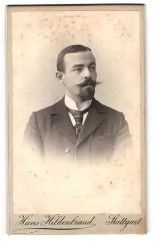 Fotografie Hans Hildenbrand, Stuttgart, Herr Naze im Anzug mit Bart, 1899