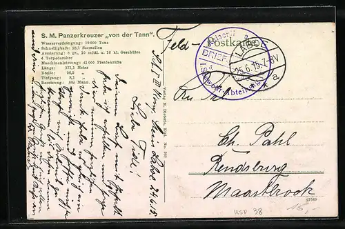 AK S. M. Panzerkreuzer von der Tann