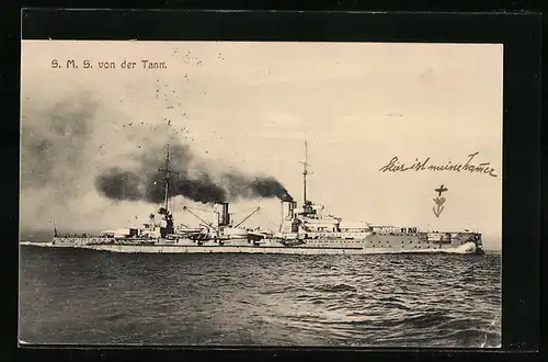 AK S. M. S. von der Tann auf dem Wasser