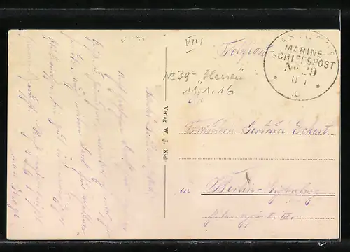 AK Kriegsschiff S. M. S. König Albert in Fahrt