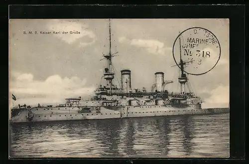 AK Kriegsschiff SMS Kaiser Karl der Grosse