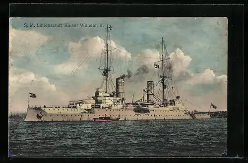 AK Kriegsschiff SM Linienschiff Kaiser Wilhelm II.