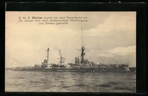 AK S. M. S. Blücher, gesunken im Seegefecht am 24. Januar 1915