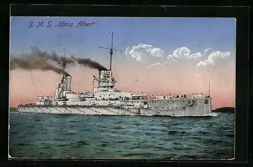 AK Kriegsschiff SMS Konig Albert