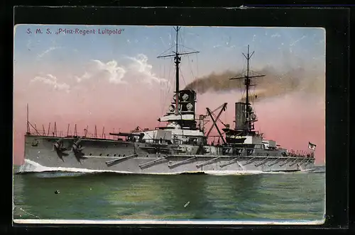 AK S. M. S. Prinz-Regent Luitpold im Wasser