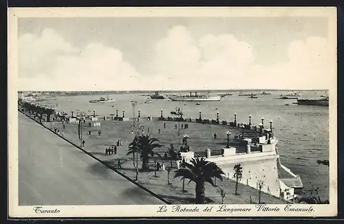 AK Taranto, La Rotonda del Lungomare Vittorio Emanuele