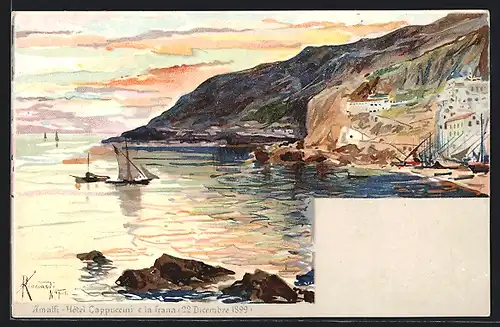 Lithographie Amalfi, Grand Hotel dei Cappuccini e la frana