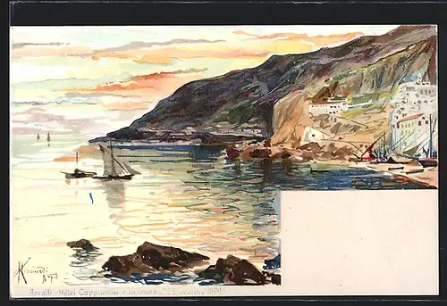 Lithographie Amalfi, Grand Hotel dei Cappuccini e la frana