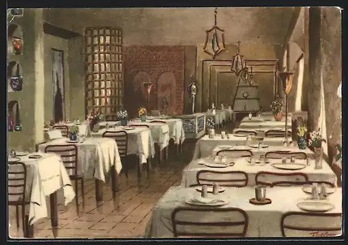 Künstler-AK Torino, Ristorante Il Cucolo, Salone principale