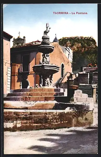 AK Taormina, La Fontana, Brunnen