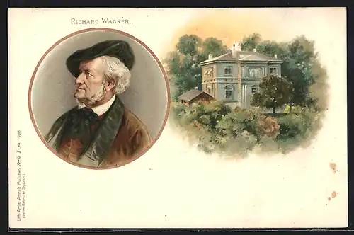 Lithographie Richard Wagner, Wohnhaus