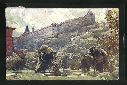 Künstler-AK Jaroslav Setelik: Prag, Fürstenbergscher Garten