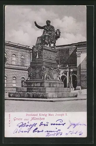 AK München, Denkmal König Max Joseph I., Max Joseph-Platz