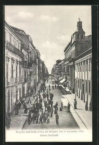 AK Reggio Calabria, Corso Garibaldi prima del disastro del 28 decembre 1908
