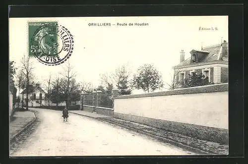 AK Orvilliers, Route de Houdan, Strassenpartie