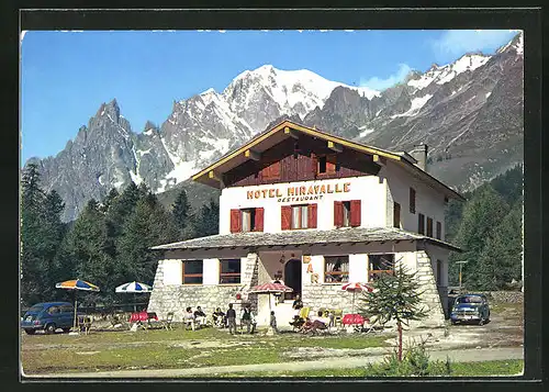 AK Courmayeur-Planpincieux, Hotel Miravalle gegen M. Bianco