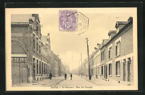 AK Arras, St. Sauveur, Rue du Temple