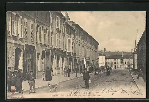 AK Lunéville, Rue Chanzy et Quartier Beauvau