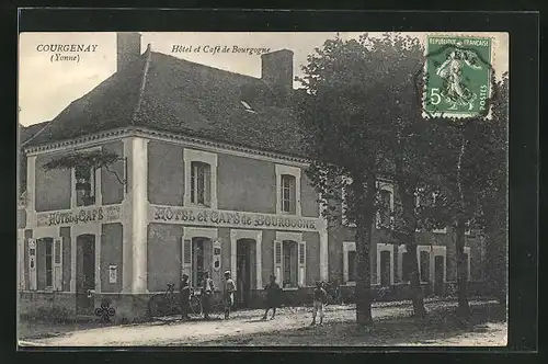 AK Courgenay, Hôtel et Café de Bourgogne