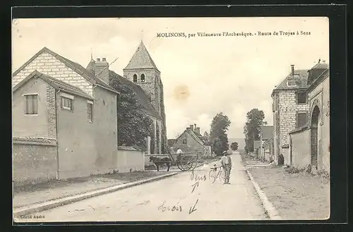 AK Molinons, Kirche in der Route de Troyes a Sens