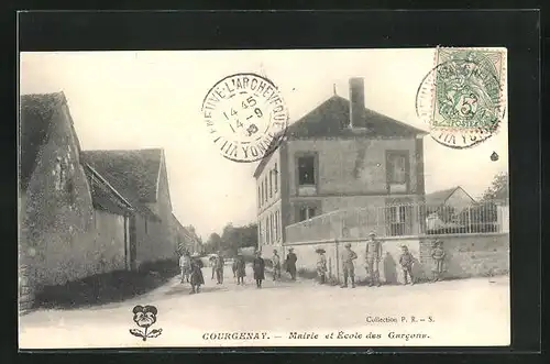 AK Courgenay, Mairie et Ecole des Garcons