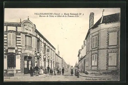 AK Villemanoche, Route Nationale, Bureau de Tabac et Hotel de la Pomme d`Or