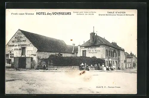 AK Pont-sur-Yonne, Hotel des Voyageurs