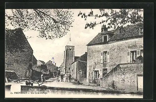 AK Provency, Une Rue avec vue sur l`Eglise