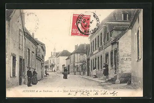 AK Mont-Saint-Sulpice, Rue de Paris, Strassenpartie