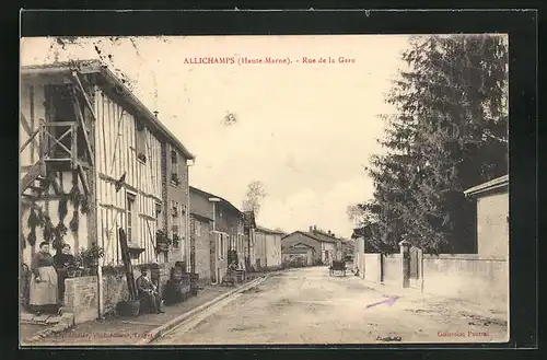 AK Allichamps, Rue de la Gare, Strassenpartie