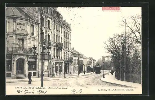 AK Chalons-sur-Marne, Avenue de la Gare