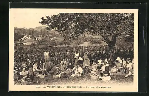 AK Les Vendanges en Bourgogne, le repos des Vignerons