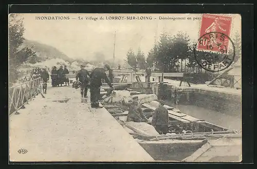 AK Lorroy-sur-Loing, Les Inondations, Hochwasser