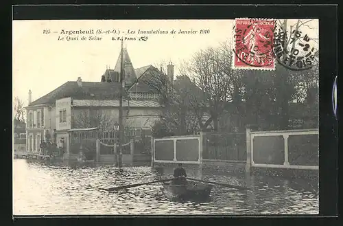 AK Argenteuil, Les Inondations 1910, le Quai de Seine
