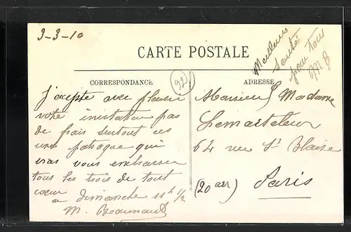 AK Levallois-Perret, La Crue de la Seine 1910, Rue Rivay, Hochwasser