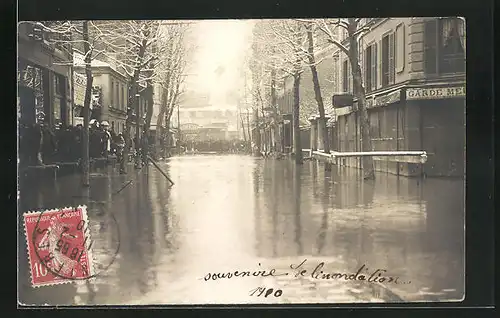 AK Asnieres, Les Inondations de 1910, Une Rue, Hochwasser
