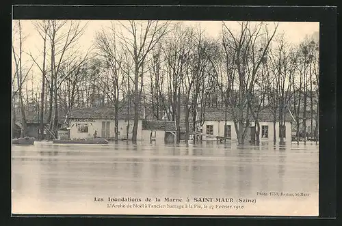 AK Saint-Maur, Les Inondations de la Marne 1910, L`Arche de Noel, Hochwasser
