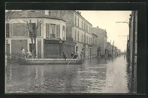 AK Alfortville, La Grande Crue de la Seine 1910, Inondations de la rue des Camélias, Hochwasser