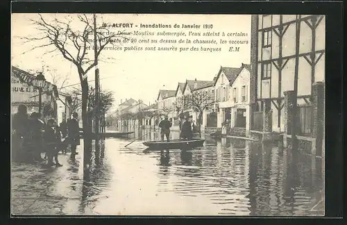 AK Alfort, Inondations de Janvier 1910, Hochwasser