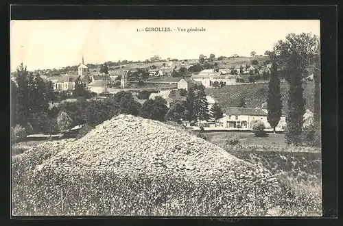 AK Girolles, Vue générale, Totalansicht der Ortschaft