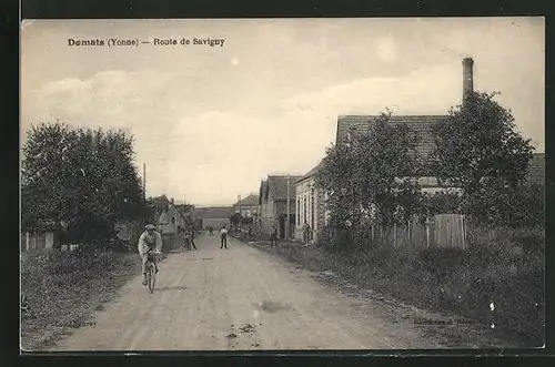 AK Domats, Route de Savigny, Strassenpartie