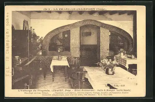 AK La Chapelle-Champigny, l'Auberge du Pingouin, Hotel-Restaurant, Salle a Manger