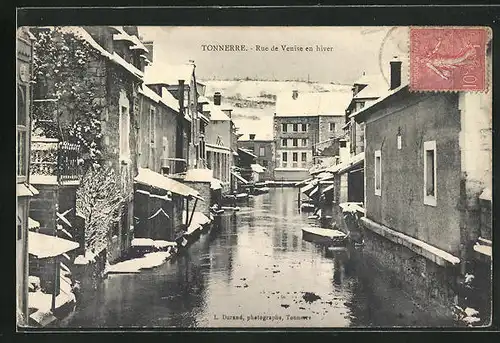 AK Tonnerre, Rue de Venise en hiver