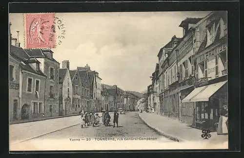 AK Tonnerre, Rue Général-Campenon, Strassenpartie