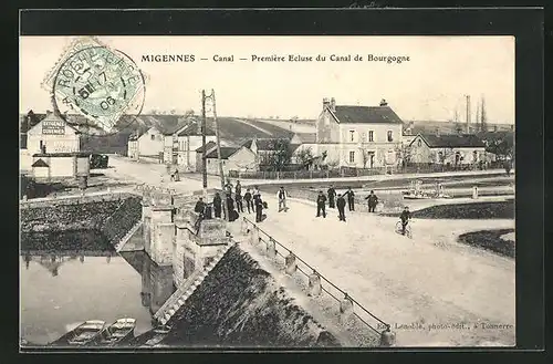 AK Migennes, Canal, Première Ecluse du Canal de Bourgogne