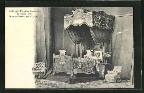 AK Auxerre, la Retraite Illuminée Auxerroise 1908, M. et. Mme Denis