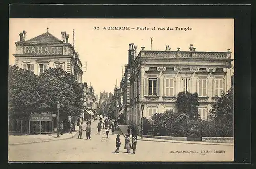 AK Auxerre, Porte et rue du Temple